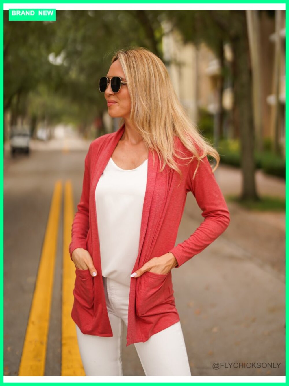 Lightweight Open Front Long Sleeve Cardigan with Pockets - Picture 6 of 6